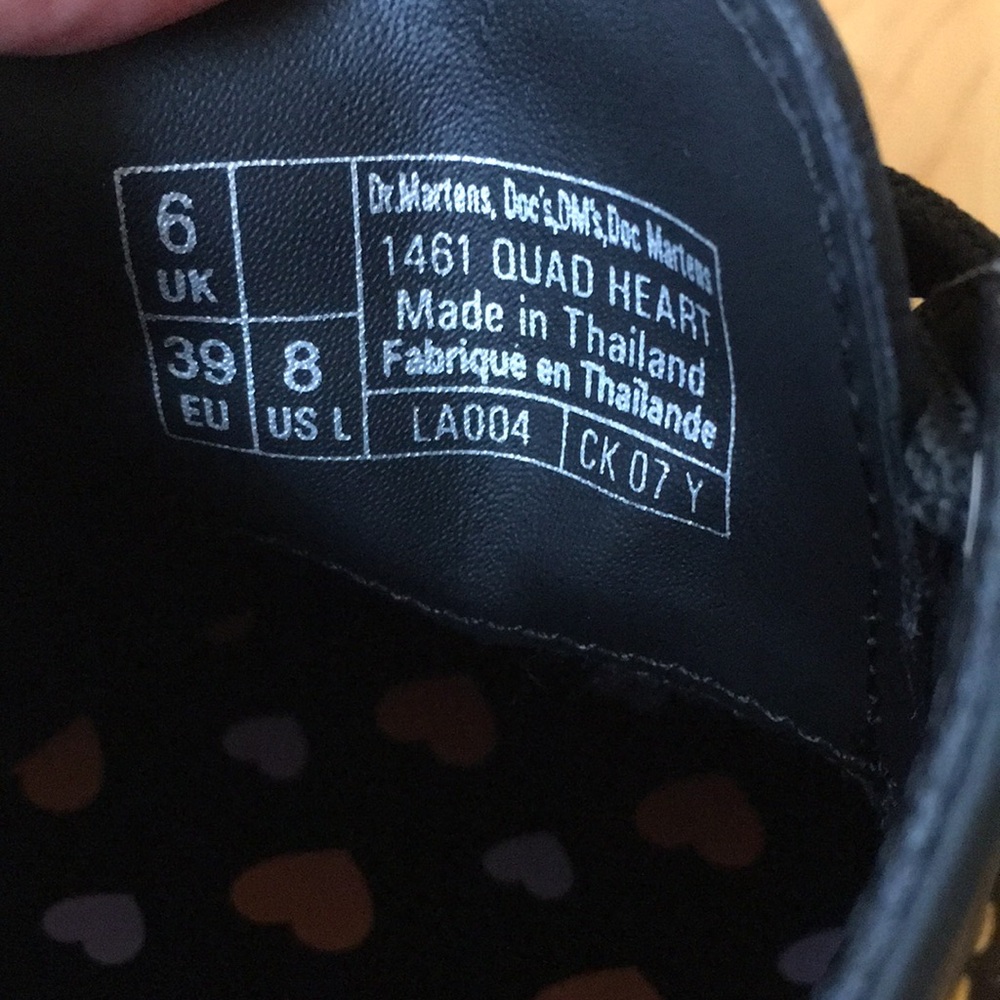Dr. Martens 1461 Leather Heart Platform Shoes - Picture 12 of 16
